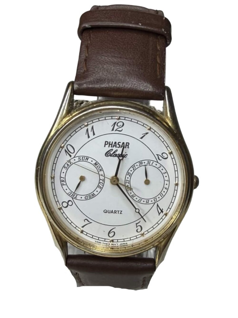 Vintage Phasar Classic V336 Multifunction Quartz Watch Day Date Working Sears